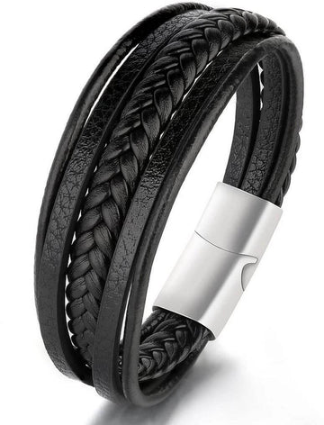 Multi strand Leather Bracelet having metal Clasp